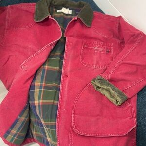 L.L. Bean Lightweight Red and Green Shirt Jacket